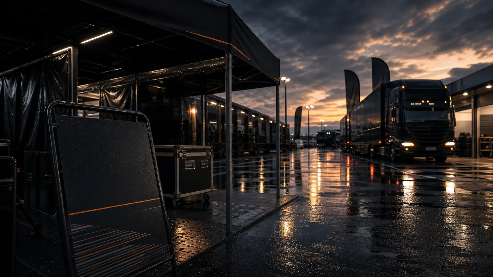 Support paddock sur circuit
